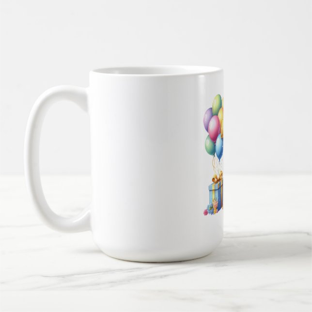 Guld 7-års födelsedag kaffemugg (Vänster)