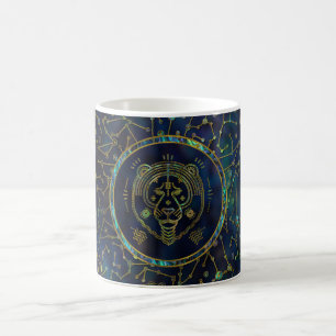 Guld- Abalone för Leo Zodiac på konstellation Kaffemugg