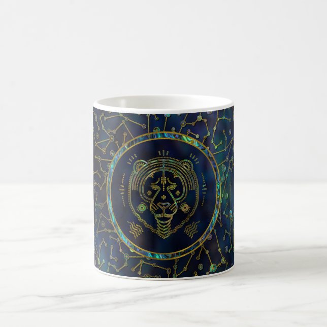 Guld- Abalone för Leo Zodiac på konstellation Kaffemugg (Center)