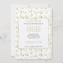 Guld Abstrakt Circles födelsedag Inbjudningar