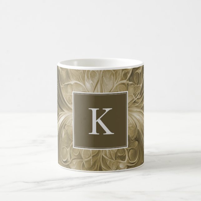 Guld Abstrakt Flourish Monogram Mugg (Center)
