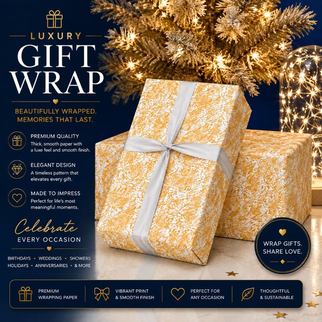 Guld Abstrakt Inpackningspapper Presentpapper (Skapare uppladdad)