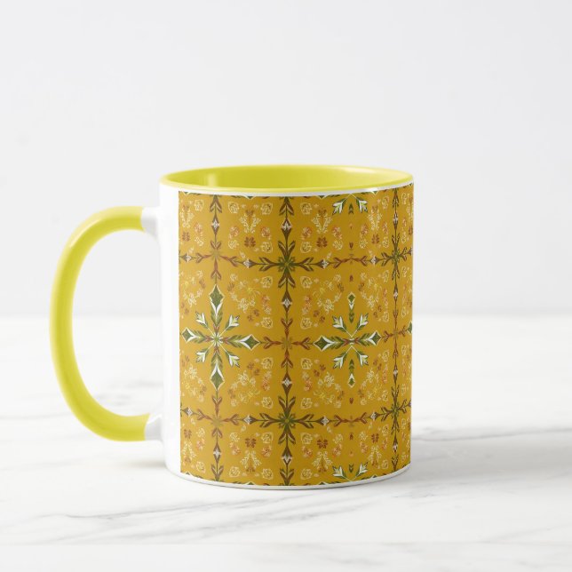 Guld Abstrakt Kaffemugge Mugg (Vänster)