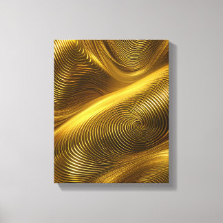 Guld Abstrakt Metallic Swirl Art Canvastryck