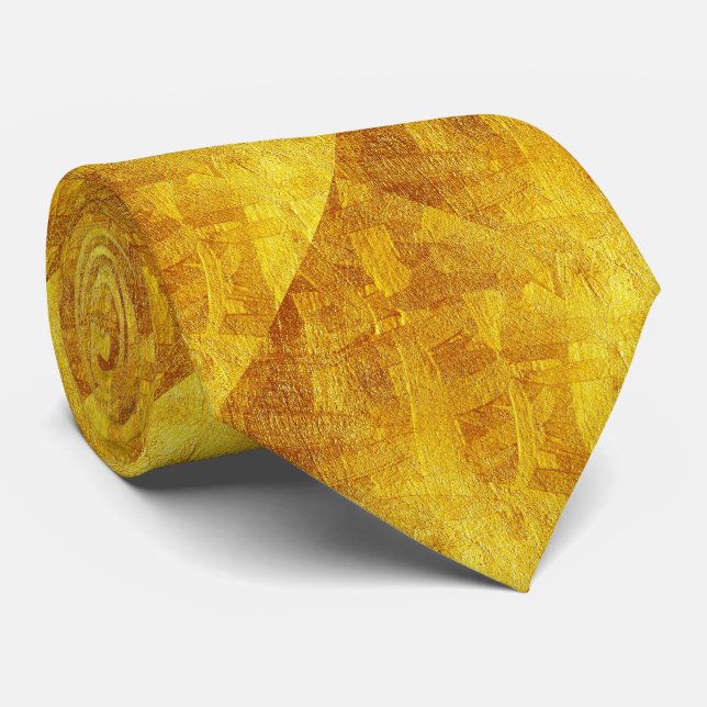 Guld Abstrakt Mönster Necktie Slips (Rullad)