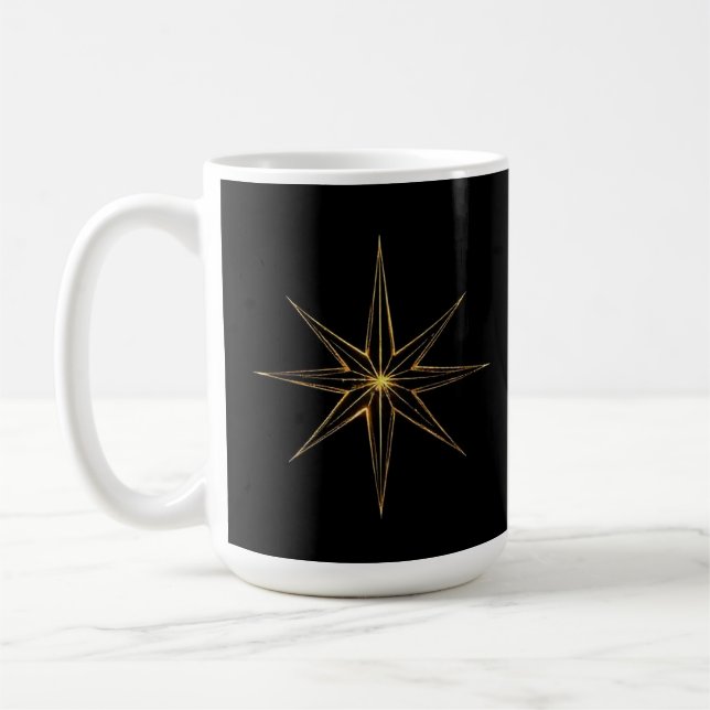 Guld abstrakt stjärna kaffemugg (Vänster)