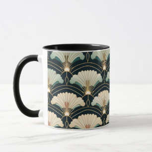 Guld Accented Patterned Japaninspirated Mugg