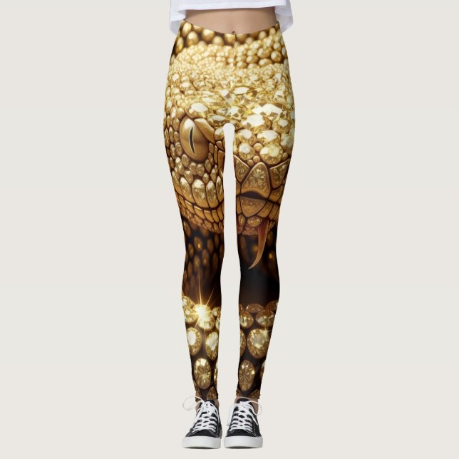 Guld Ädelstens Viper Leggings (Framsida)