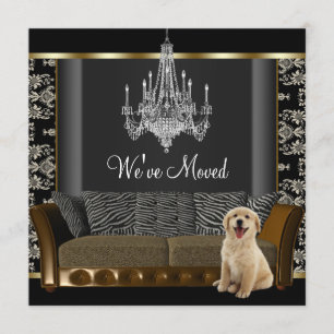 Guld- adressändring för ljuskronasvartdamast meddelande