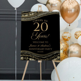 Guld Agate 20-årsdagen Party Välkomstskylt