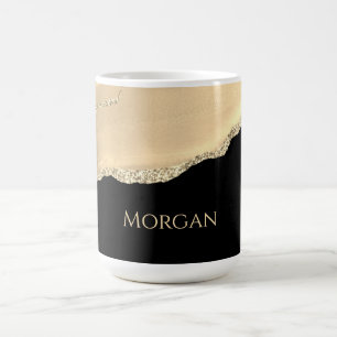Guld Agate & Glitter, Guld Namn på Svarta havet Kaffemugg