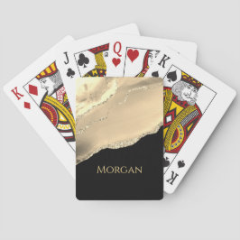 Guld Agate, Glitter & Namn på Black Casinokort