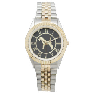 Guld Airedale Hund Armbandsur