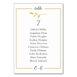 Guld airy gren. Stationsschema för klassy Bröllop Bordsnummer