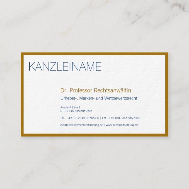 Guld Akzente Visitenkarte Visitkort (Framsida)