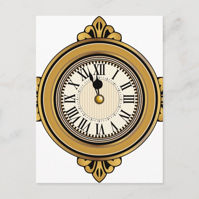 Guld Alarm Clock Icon Vykort (Framsida)