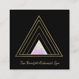 *~* Guld Alchemy Triangle Helig Geometry Minimal Fyrkantigt Visitkort
