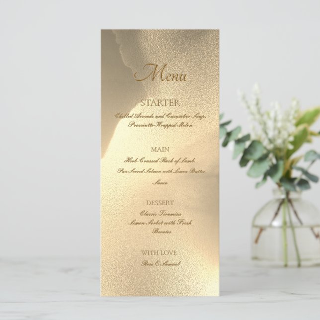Guld Alkoholbläck Chic Platt Meny (Stående Fram)
