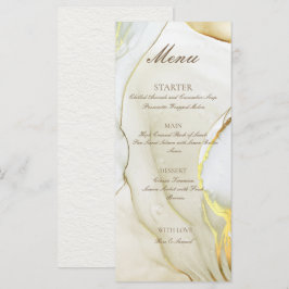 Guld Alkoholbläck Handgjord Vit Platt Meny