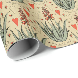 Guld Aloe du har mycket Orange Aloe Plant & Heart Presentpapper