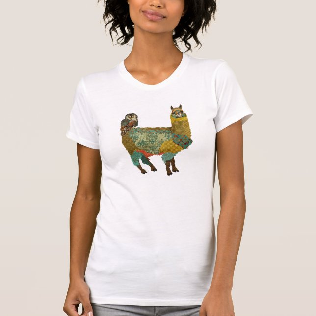 Guld- alpaca- & krickaugglaskjorta t-shirt (Framsida)