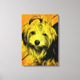 Guld Amber Grunge Yorkshire Terrier Wall Art Canvastryck