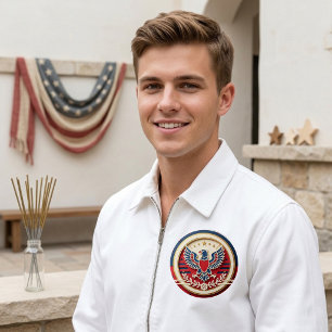 Guld Americana Frihet USA Vitörn Symbol Motiv Knapp