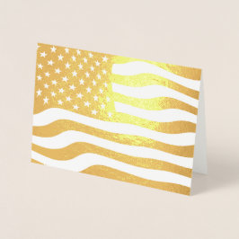 Guld Amerikanska Flagga USA Folierat Kort