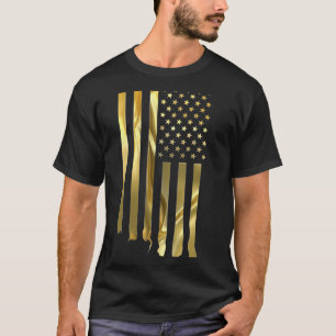 Guld- amerikanska flagganT-tröja T-shirt