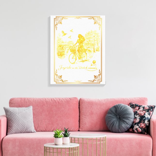 Guld Amsterdam välvda broar charm Canvastryck (Insitu (Vardagsrum))