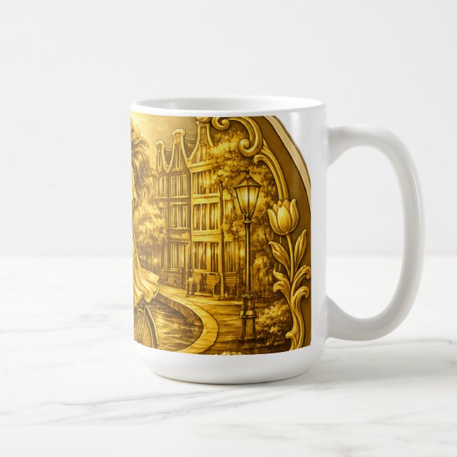 Guld Amsterdam välvda broar charm Kaffemugg (Höger)