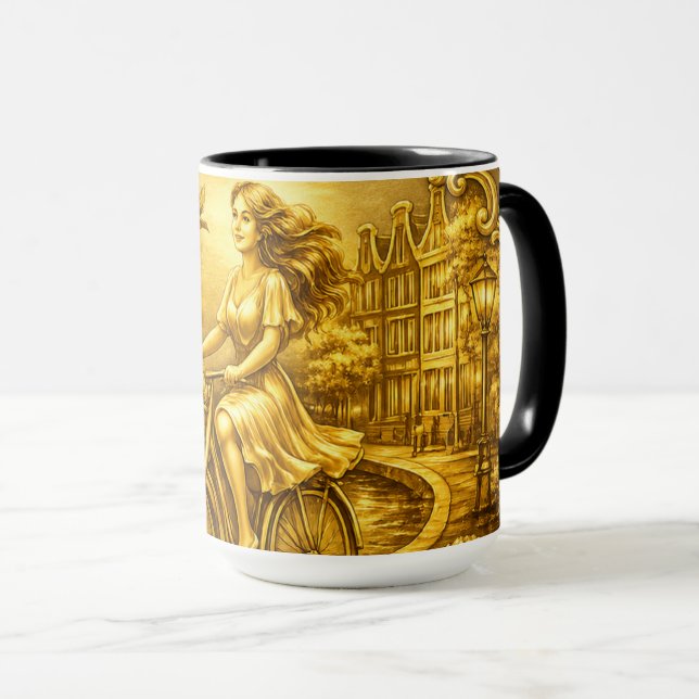 Guld Amsterdam välvda broar charm Mugg (Framsida höger)
