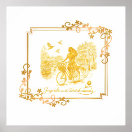 Guld Amsterdam välvda broar charm Poster