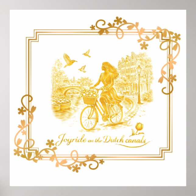 Guld Amsterdam välvda broar charm Poster (Framsidan)