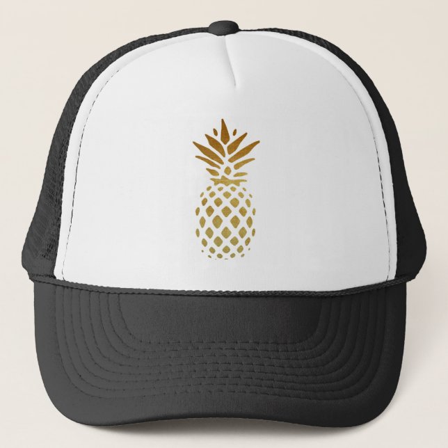 Guld- ananas, frukt i guld keps (Framsida)