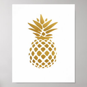 Guld- ananas - konsttryck poster