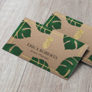 Guld- ananas lantliga Kraft för händelsePlanner Visitkort