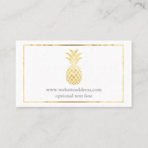 Guld ananas med trim visitkort
