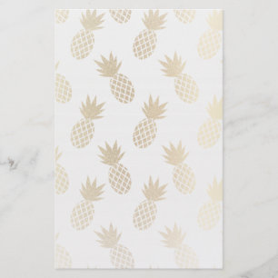 Guld Ananas Mönster Brevpapper