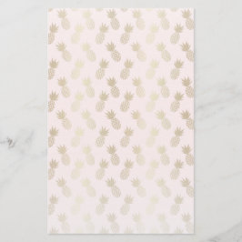 Guld Ananas Mönster Brevpapper