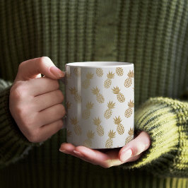 Guld Ananas Mönster Kaffemugg