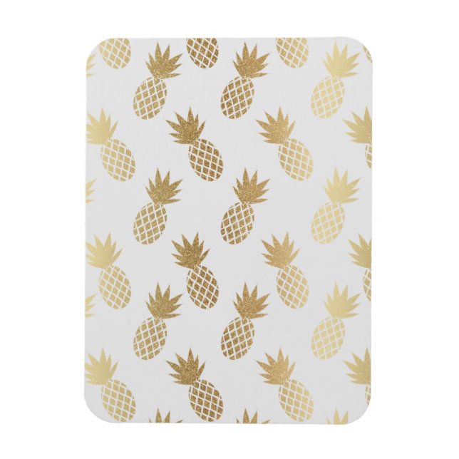 Guld Ananas Mönster Magnet (Vertikal)