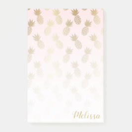 Guld Ananas Mönster Post-it Block