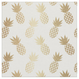 Guld Ananas Mönster Tyg