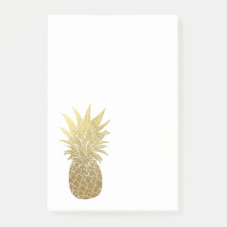 Guld- ananas postar det anteckningsblocket post-it block