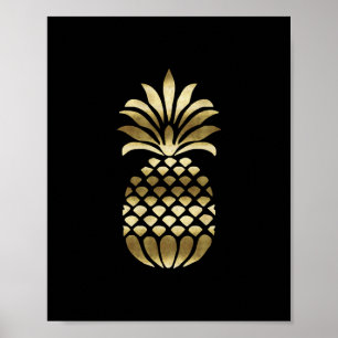 GULD- ANANASkonsttryck Poster