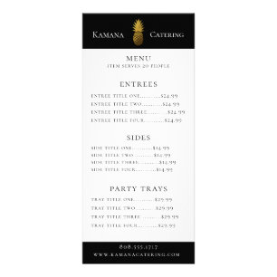 Guld- ananasmenypris reklamkort