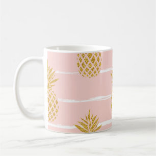 Guld anas, strimlad sommarbakgrund. kaffemugg