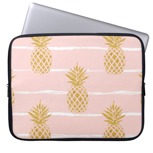 Guld anas, strimlad sommarbakgrund. laptop fodral (Framsidan)