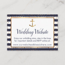 Guld Anchor Confetti Navy Rand detaljkort